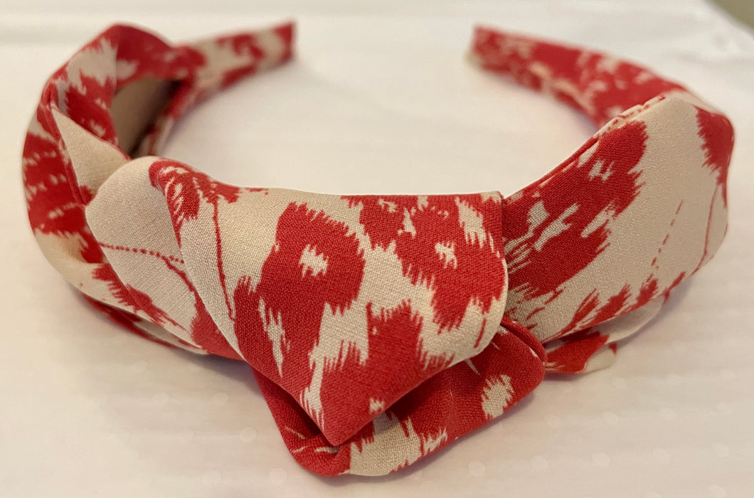 Red and Cream Patterned Hairband